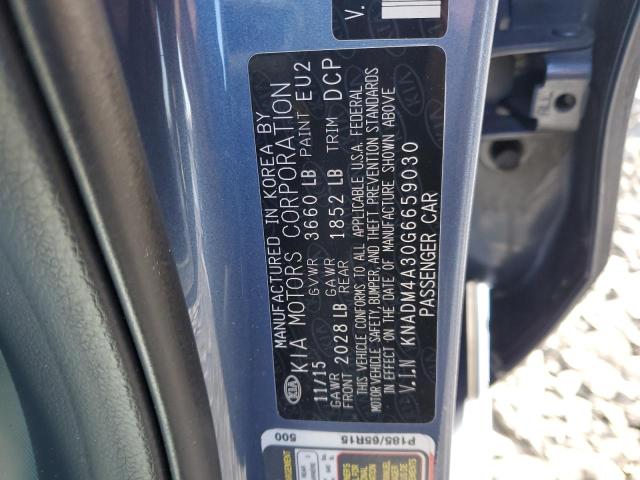 KNADM4A30G6659030 - 2016 KIA RIO LX BLUE photo 12