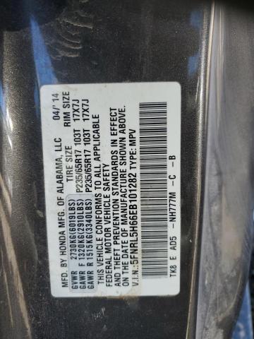 5FNRL5H66EB101282 - 2014 HONDA ODYSSEY EXL GRAY photo 13