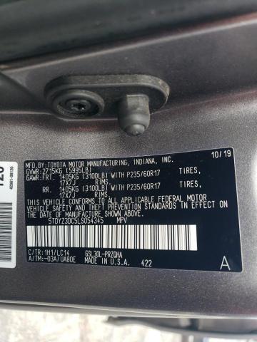 5TDYZ3DC5LS054345 - 2020 TOYOTA SIENNA XLE GRAY photo 14