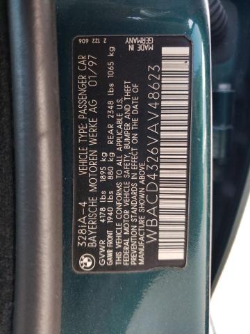 WBACD4326VAV48623 - 1997 BMW 328 I AUTOMATIC GREEN photo 13