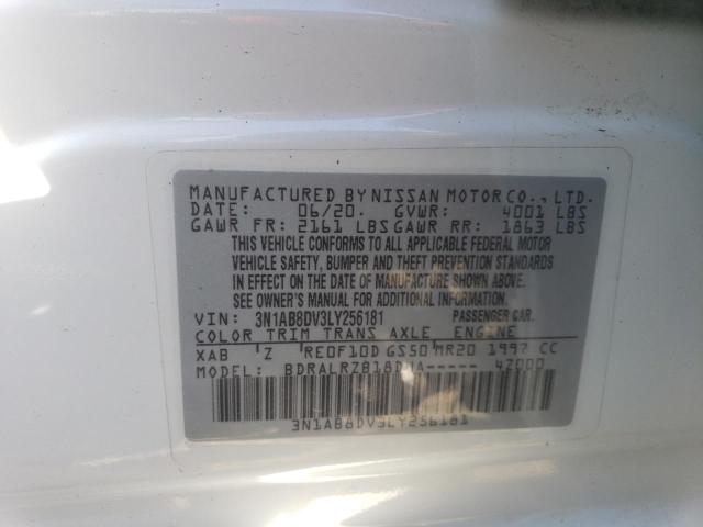 3N1AB8DV3LY256181 - 2020 NISSAN SENTRA SR WHITE photo 12