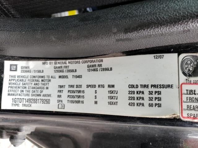 1GTDT149288179260 - 2008 GMC CANYON BLACK photo 12