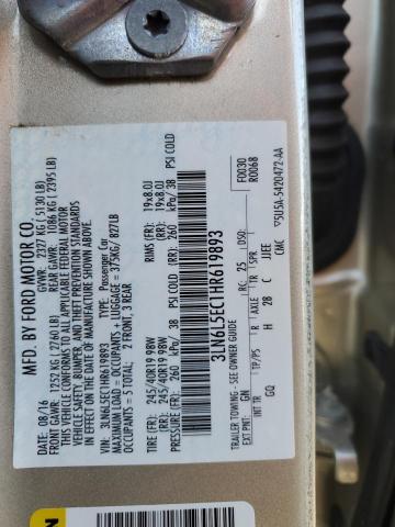 3LN6L5EC1HR619893 - 2017 LINCOLN MKZ RESERVE ოქროსფერი ფოტო 12