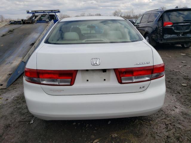 1HGCM56433A038833 - 2003 HONDA ACCORD LX WHITE photo 6