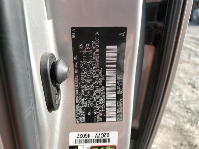 5TDZK23C58S207804 - 2008 TOYOTA SIENNA CE SILVER photo 13