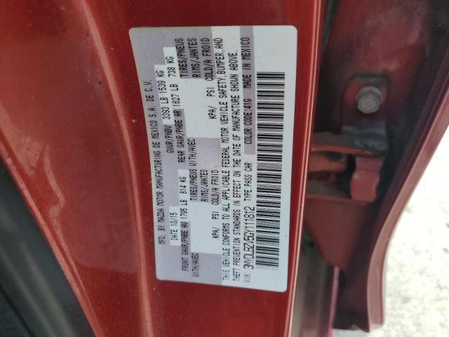 3MYDLBZV5GY111812 - 2016 TOYOTA SCION IA RED photo 12