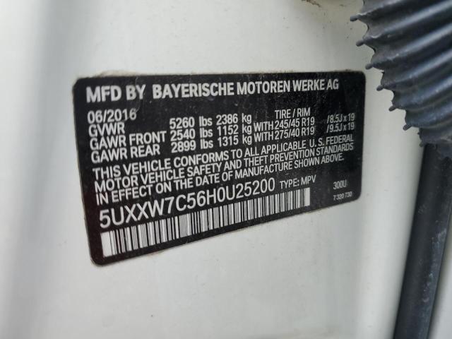 5UXXW7C56H0U25200 - 2017 BMW X4 XDRIVEM40I WHITE photo 12