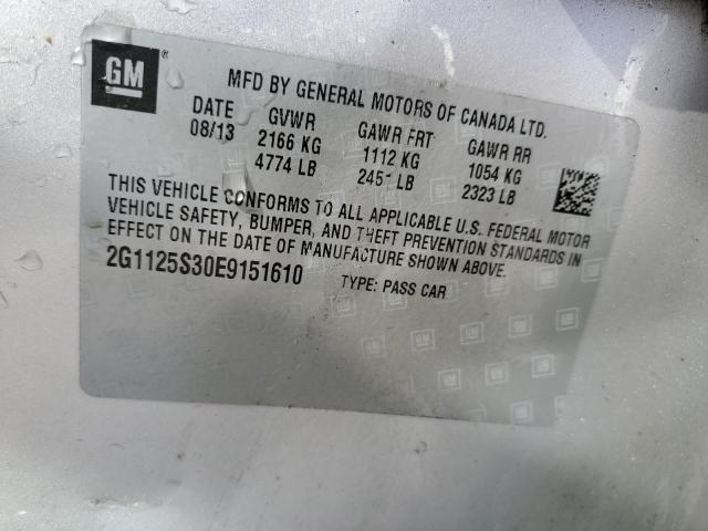 2G1125S30E9151610 - 2014 CHEVROLET IMPALA LT SILVER photo 12