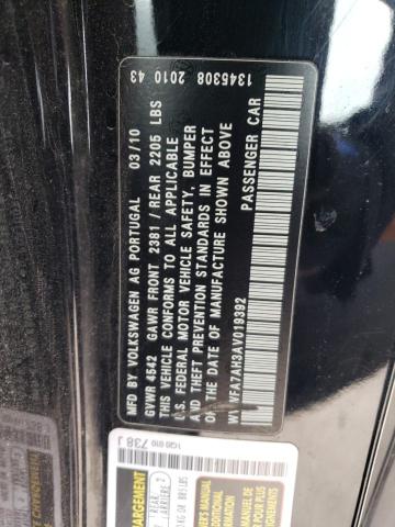 WVWFA7AH3AV019392 - 2010 VOLKSWAGEN EOS LUX 黑色 照片 12