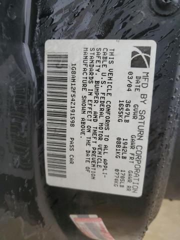 1G8AN12F54Z191598 - 2004 SATURN ION LEVEL 2 银色 照片 12