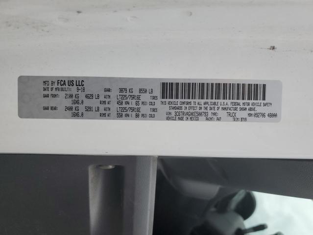 3C6TRVAGXKE500793 - 2019 RAM PROMASTER 1500 STANDARD WHITE photo 13