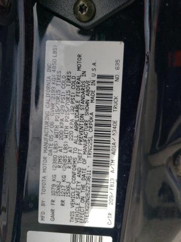 5TETX22N26Z273611 - 2006 TOYOTA TACOMA ACCESS CAB 黑色 照片 12