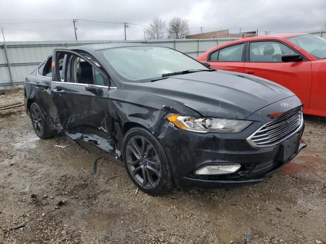 3FA6P0LU6JR123880 - 2018 FORD FUSION SE HYBRID BLACK photo 4