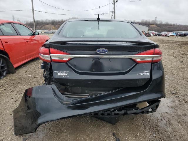 3FA6P0LU6JR123880 - 2018 FORD FUSION SE HYBRID BLACK photo 6