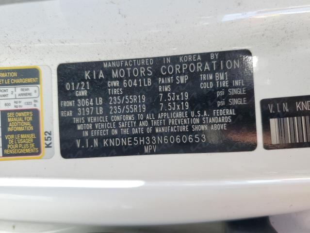 KNDNE5H33N6060653 - 2022 KIA CARNIVAL SX PRESTIGE WHITE photo 13