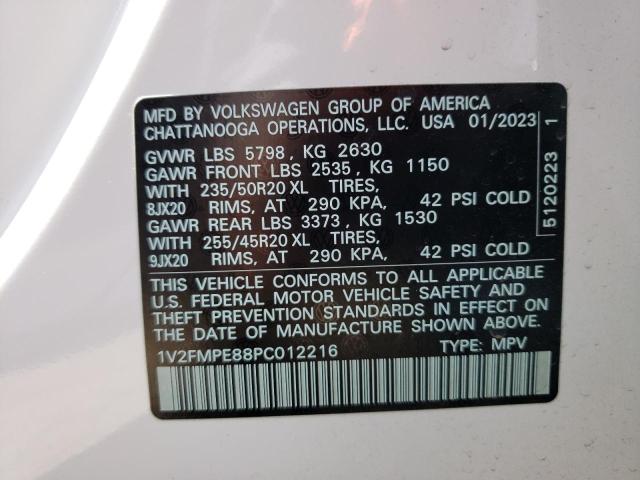 1V2FMPE88PC012216 - 2023 VOLKSWAGEN ID.4 PRO S თეთრი ფოტო 12