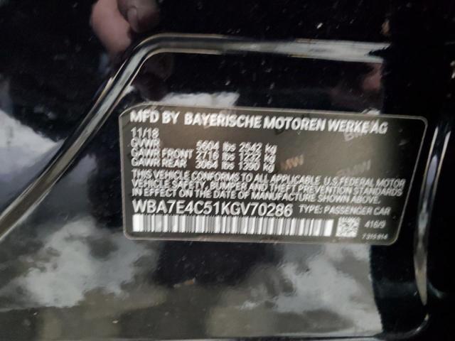 WBA7E4C51KGV70286 - 2019 BMW 740 XI BLUE photo 12