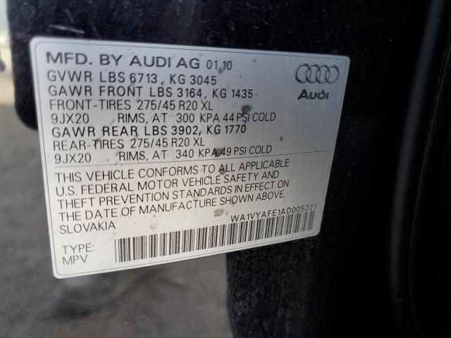 WA1VYAFE1AD005221 - 2010 AUDI Q7 PRESTIGE BLACK photo 13