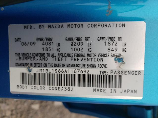 JM1BL1S66A1167692 - 2010 MAZDA 3 S BLUE photo 12