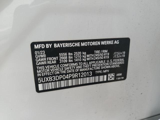 5UX83DP04P9R12013 - 2023 BMW X3 M40I WHITE photo 13