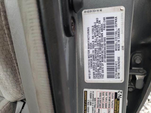 2T1BR32E94C301886 - 2004 TOYOTA COROLLA CE TAN photo 13