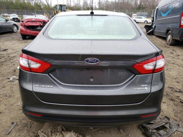 3FA6P0LU5FR289170 - 2015 FORD FUSION SE HYBRID GRAY photo 6