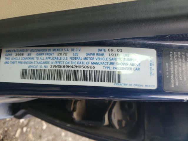 3VWSK69M42M050926 - 2002 VOLKSWAGEN JETTA GLS BLUE photo 12