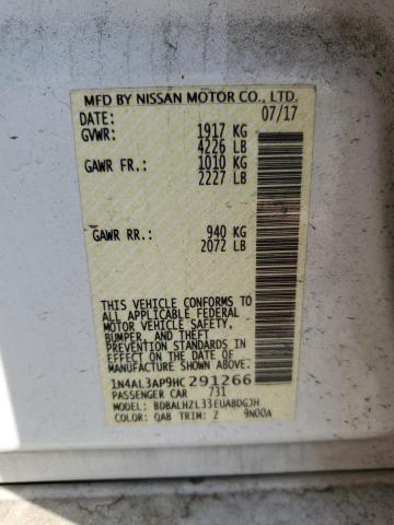 1N4AL3AP9HC291266 - 2017 NISSAN ALTIMA 2.5 WHITE photo 13