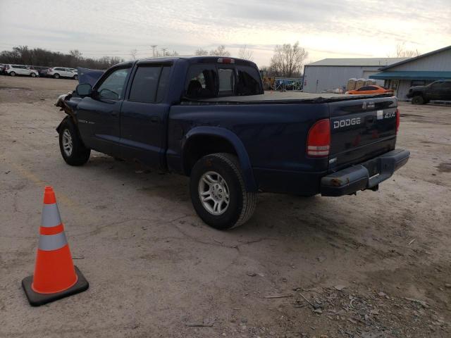 1B7HG38N02S536678 - 2002 DODGE DAKOTA QUAD SPORT BLUE photo 2