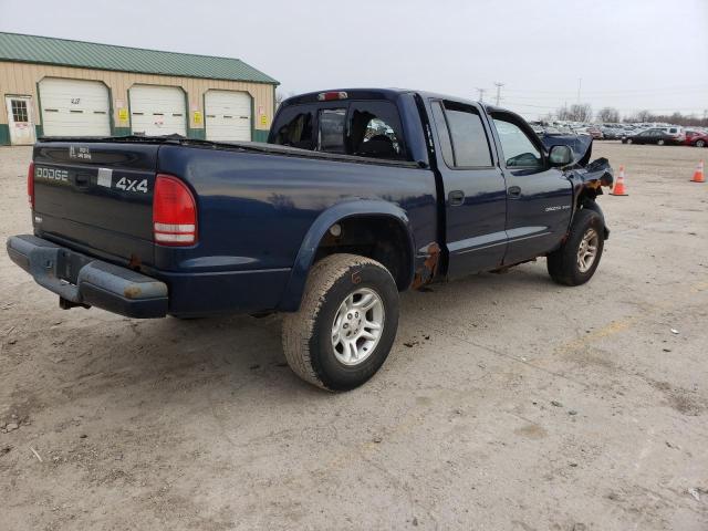 1B7HG38N02S536678 - 2002 DODGE DAKOTA QUAD SPORT BLUE photo 3