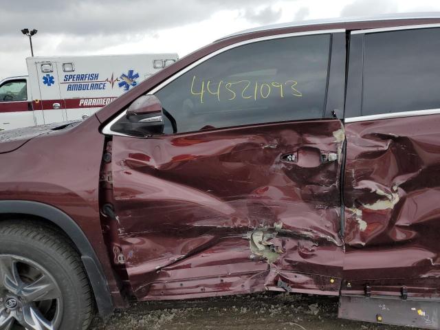 5TDDZRFH4KS968627 - 2019 TOYOTA HIGHLANDER LIMITED BURGUNDY photo 7