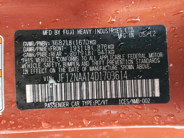 JF1ZNAA14D1703614 - 2013 TOYOTA SCION FR-S ORANGE photo 13