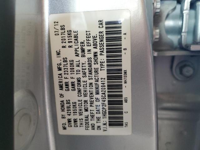 1HGCP2F45CA209412 - 2012 HONDA ACCORD LXP SILVER photo 12