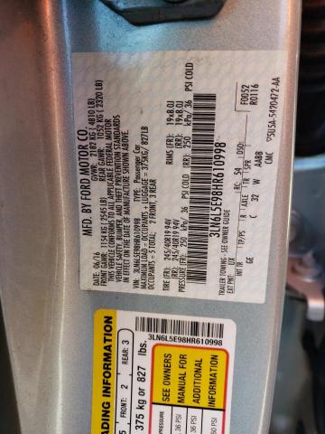 3LN6L5E98HR610998 - 2017 LINCOLN MKZ RESERVE ვერცხლისფერი ფოტო 12