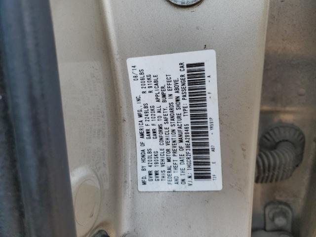 1HGCR2F38EA299465 - 2014 HONDA ACCORD LX GOLD photo 12