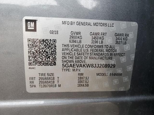 5GAEVAKW8JJ208929 - 2018 BUICK ENCLAVE ESSENCE 银色 照片 13