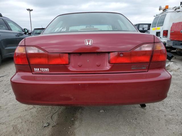 JHMCG5670YC026603 - 2000 HONDA ACCORD SE BURGUNDY photo 6