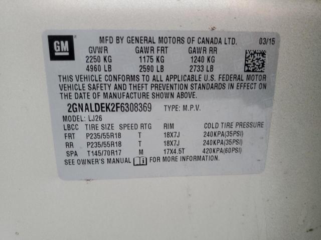 2GNALDEK2F6308369 - 2015 CHEVROLET EQUINOX LTZ TAN photo 13