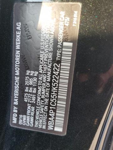 WBA4P1C55HK522422 - 2017 BMW 440I BLACK photo 12