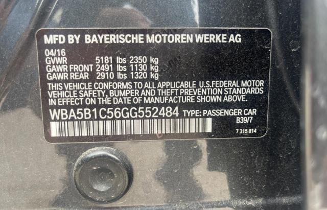 WBA5B1C56GG552484 - 2016 BMW 535 I GRAY photo 10