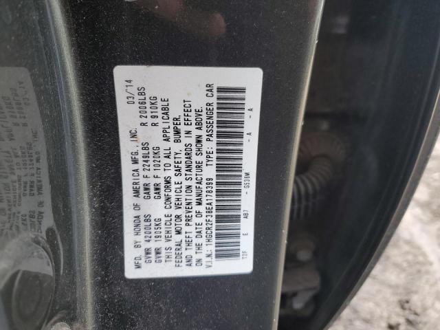 1HGCR2F38EA178399 - 2014 HONDA ACCORD LX GRAY photo 12