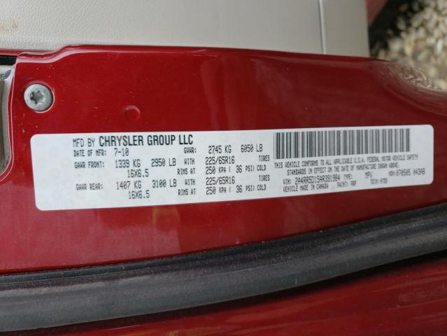 2A4RR5D15AR391984 - 2010 CHRYSLER TOWN & COU TOURING 红色 照片 13