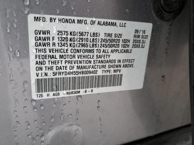 5FRYD4H55HB009402 - 2017 ACURA MDX TECHNOLOGY SILVER photo 13