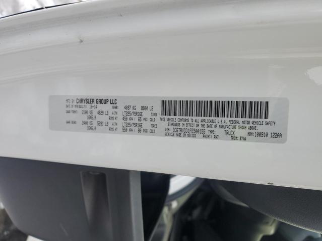 3C6TRVDD1FE500155 - 2015 RAM PROMASTER 2500 HIGH WHITE photo 13