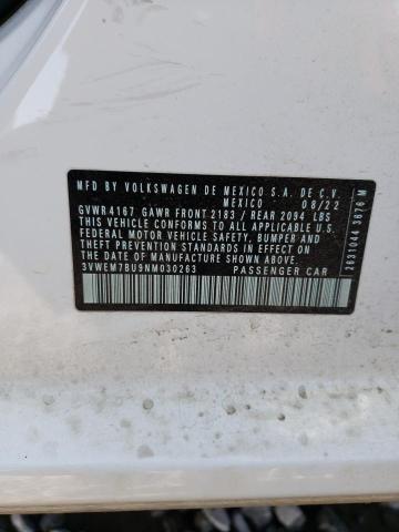 3VWEM7BU9NM030263 - 2022 VOLKSWAGEN JETTA SE WHITE photo 12