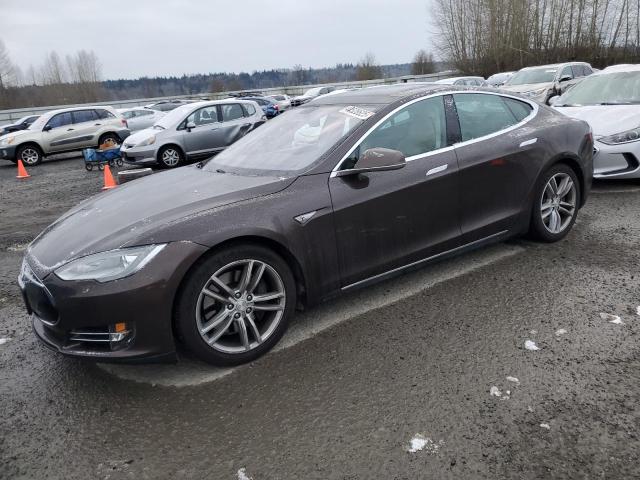 5YJSA1CG8DFP07603 - 2013 TESLA MODEL S BROWN photo 1