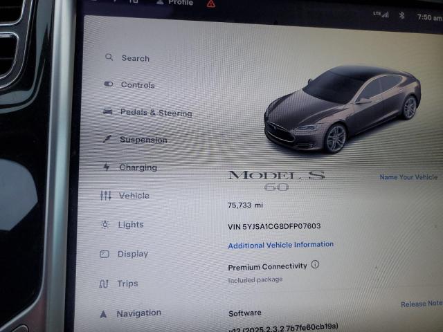 5YJSA1CG8DFP07603 - 2013 TESLA MODEL S BROWN photo 9