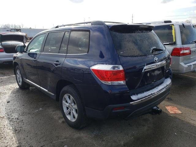 5TDBK3EH2DS226630 - 2013 TOYOTA HIGHLANDER BASE Bleu photo 2