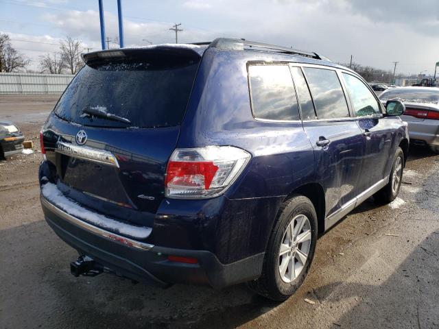 5TDBK3EH2DS226630 - 2013 TOYOTA HIGHLANDER BASE Bleu photo 3