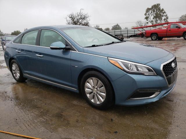 KMHE24L1XGA041876 - 2016 HYUNDAI SONATA HYBRID BLUE photo 4